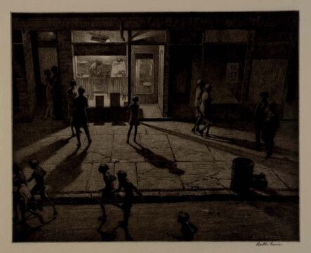 Martin Lewis, ‘Spring Night, Greenwich Village.’, 1930