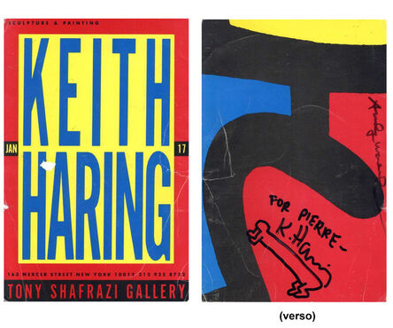 Keith Haring, ‘"Keith Haring & Andy Warhol" (BABY Sketch), 1987, RARE Signed by Both Exhibition Invitation, Shafrazi Gallery NYC, UNIQUE’, 1987