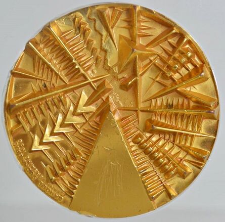 Arnaldo Pomodoro, ‘Double Sided Gold Plated Medallion’, 1985
