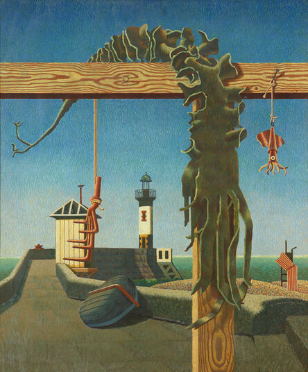 Edward Wadsworth, ‘Quiet Outlook / Seaweed & Lighthouse’, 1942