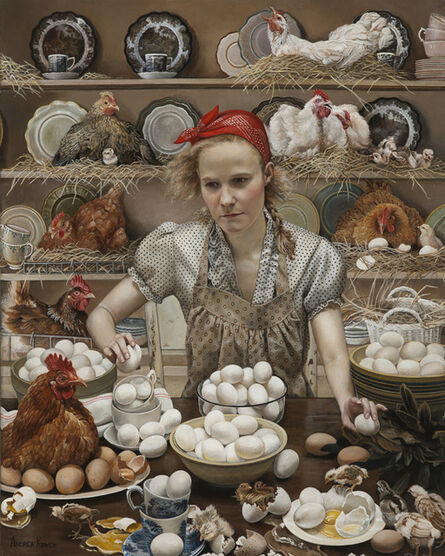 Andrea Kowch, ‘Pecking Ordern- 1st Limited Edition Framed Hand Signed Print’, 2014