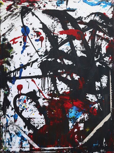 Cole Altuzarra, ‘Black & White with an Impression of Blue & Red 0522’, 2017
