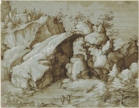 Gherardo Cibo, ‘Rocky Landscape with a Natural Arch’, 1550/1580