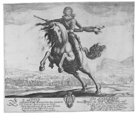 Jacques Callot, ‘Prince Louis of Lorraine on a rearing horse’, c. 1621-24