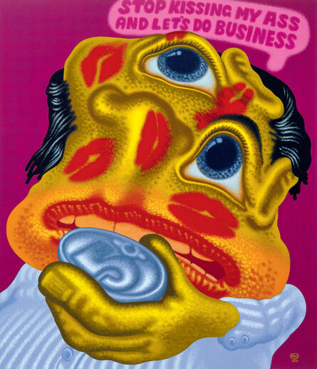 Peter Saul, ‘Stop Kissing My Ass and Let’s Do Business’, 2001