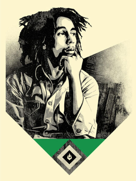 Shepard Fairey, ‘Bob Marley - Catch a fire (Green)’, 2020
