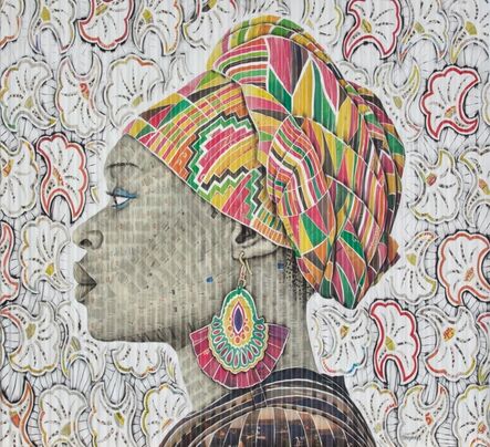 Gary Stephens, ‘LETICIA - THE PINK KENTE SCARF’, 2020
