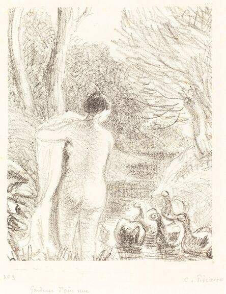 Camille Pissarro, ‘Gardeuse d'oies nue (Nude Goose Girl)’, ca. 1897