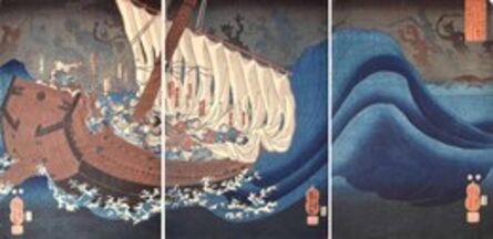 Utagawa Kuniyoshi, ‘Taira Ghosts Attacking Yoshitsune's Ship’, 1849-1852