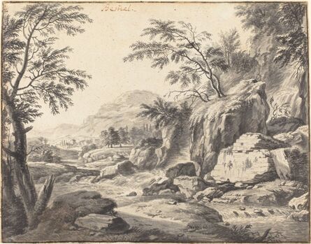 Wilhelm von Bemmel, ‘Classical Landscape with a Waterfall’, ca. 1660