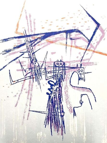 Wifredo Lam, ‘Original Lithograph "Knight" by Wifredo Lam’, 1963