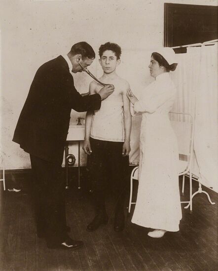 Lewis Wickes Hine, ‘Board of Health Examination of Applicant for Ability to Work’, ca. 1913