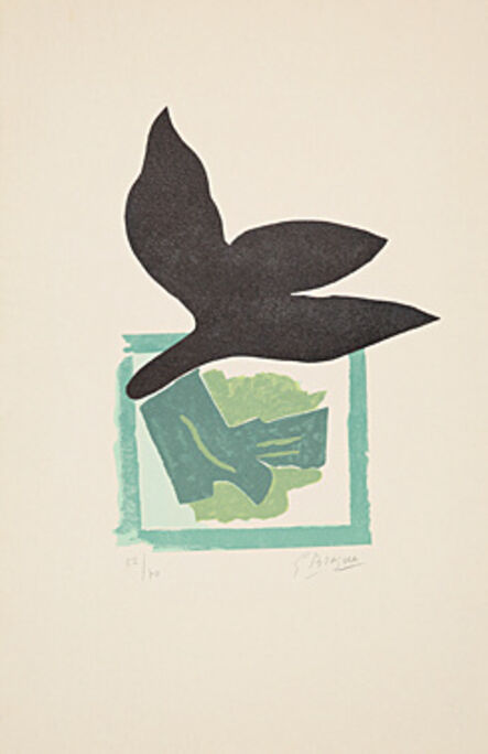 Georges Braque, ‘Oiseau noir sur fond vert’, 1962