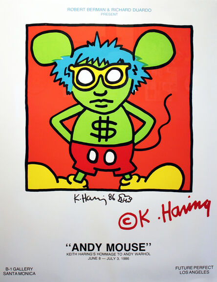 Keith Haring, ‘Andy Mouse Exhibition Poster’, 1986