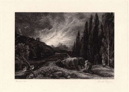 Samuel Palmer, ‘Early Ploughman also known as ‘The Morning Spread Upon the Mountains’’, 1860-1861