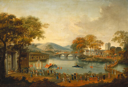 ‘Procession by a Lake’, 19th century