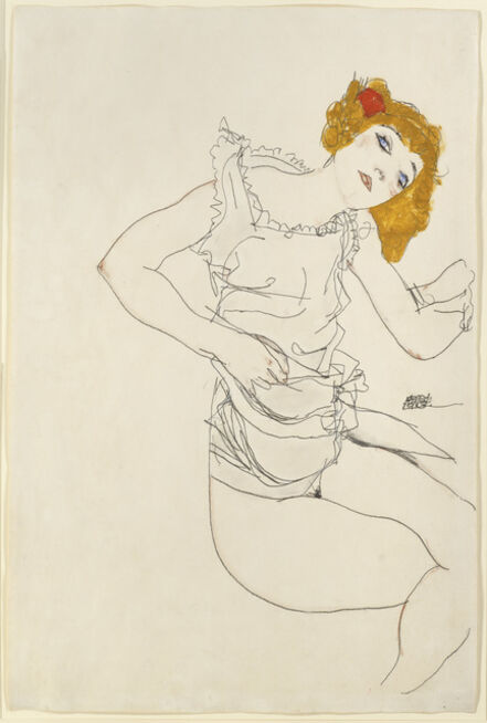 Egon Schiele, ‘Blond Girl in Underwear’, 1913