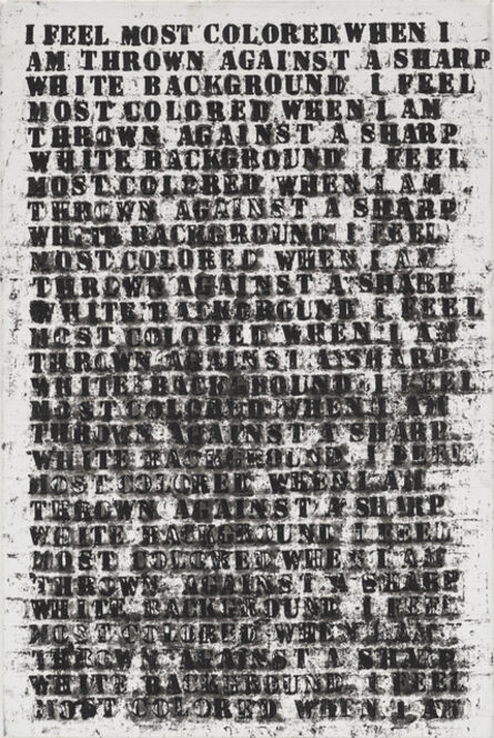 Glenn Ligon, ‘Untitled (study for large untitled (I Feel Most Colored When I Am Thrown Against A Sharp White Background))’, 1990