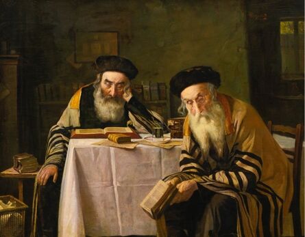 Heinrich Alois Priechenfried, ‘Rabbis at a table’, ca. 1900