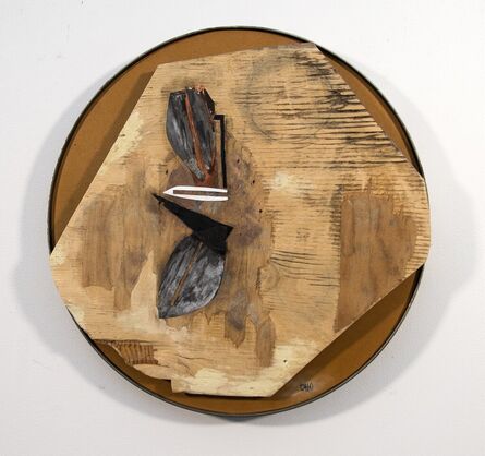 Otto Rogers, ‘Water Reflection - dynamic, earthy, modernist abstract, tondo, acrylic on wood’, 2012