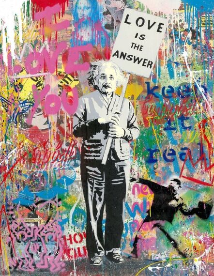 Mr. Brainwash, ‘Einstein with Banksy Thrower - Mr. Brainwash Art Museum opens in October 2022 in Beverly Hills’, 2020