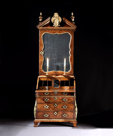 Giles Grendey, ‘A GEORGE II BURR WALNUT PARCEL-GILT AND GILT BRONZE MOUNTED BUREAU BOOKCASE IN THE MANNER OF GILES GRENDEY’, ca. 1740