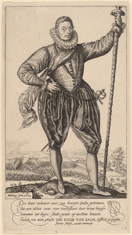 Hendrik Goltzius, ‘Pike Bearer Standing’, 1583