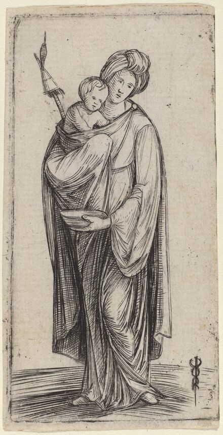 Jacopo de' Barbari, ‘Woman and Child with Distaff’