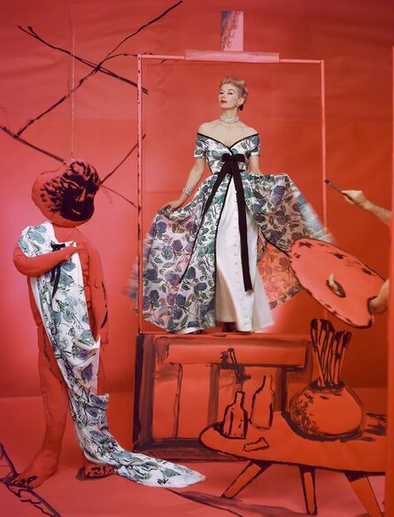 Horst P. Horst, ‘Lisa Fonssagrives, Dress by Pierre Balmain, Background by Marcel Vertes’, 1953