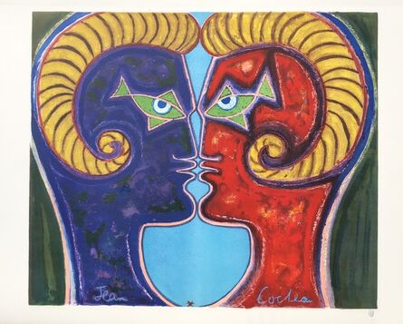 Jean Cocteau, ‘2 Profiles Face to Face’, ca. 1960