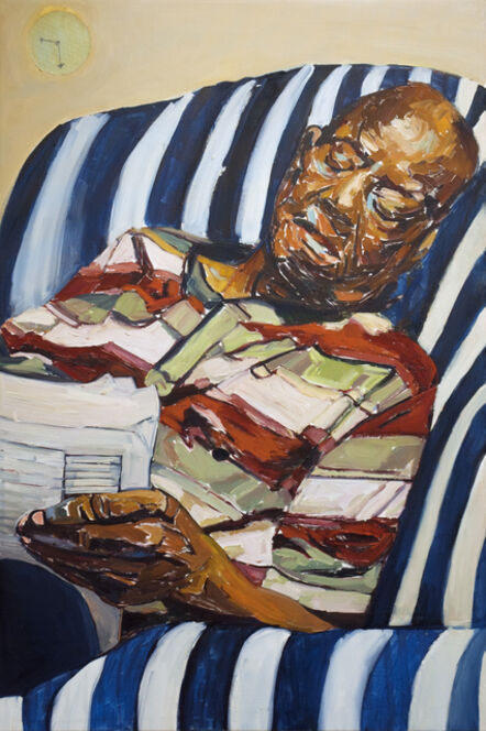 Beverly McIver, ‘Dad Reading the Obituaries’, 2018