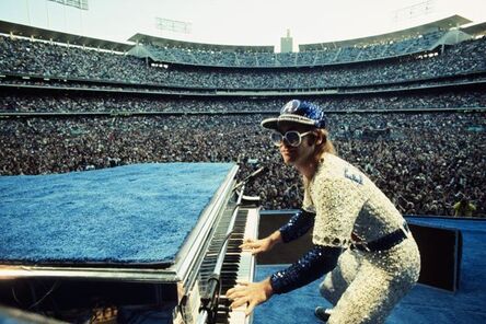 Terry O'Neill, ‘Elton John Dodger Stadium, Playing Piano’, 1975
