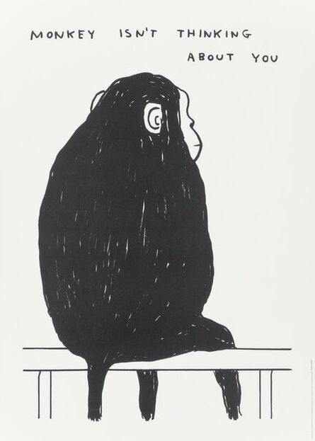 David Shrigley, ‘Untitled (Monkey Isn't Thinking About You) and Untitled (Do Not Eat Him) (two works)’, 2022