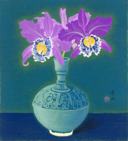 Kuo Hsueh-Hu 郭雪湖, ‘Tropical Orchids’, 1938