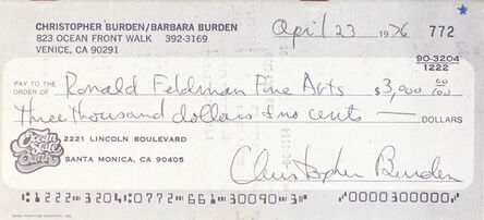 Chris Burden, ‘Full Financial Disclosure’, 1977