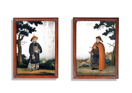 Chinese Export, ‘Pair of Chinese Export Reverse Mirror Paintings’, ca. 1750