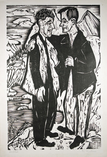 Ernst Ludwig Kirchner, ‘Die Freunde (Albert Müller und Hermann Scherer) (Friends (Albert Müller and Hermann Scherer))’, 1924