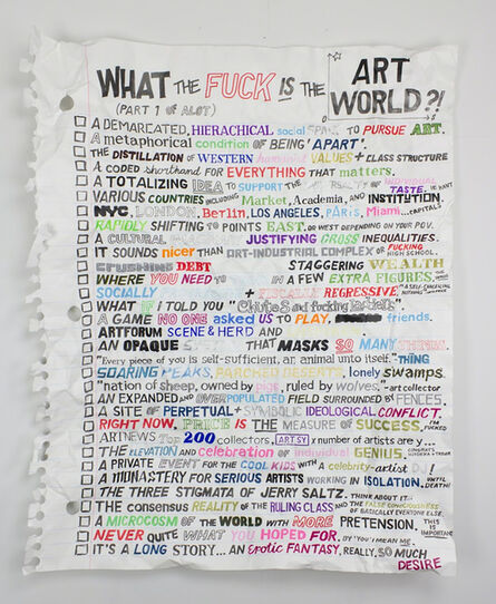 William Powhida, ‘What The Fuck Is The Art World?!’, 2017
