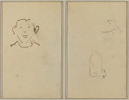 Paul Gauguin, ‘Boy's Face; Two Sheep [verso]’, 1884-1888