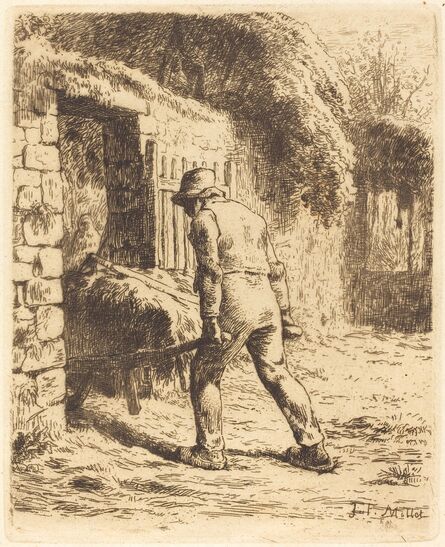 Jean-François Millet, ‘Man with Wheelbarrow (Le paysan rentrant du fumier)’, 1855