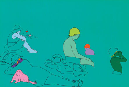 Michael Craig-Martin, ‘Deconstructing Seurat (turquoise green)’, 2004