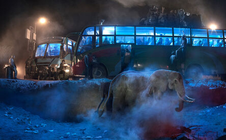 Nick Brandt, ‘Bus Station with Elephant in Dust’, 2018