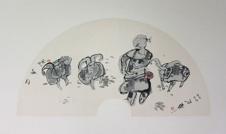 Shi Hu 石虎, ‘Trio of Goats’, 1988