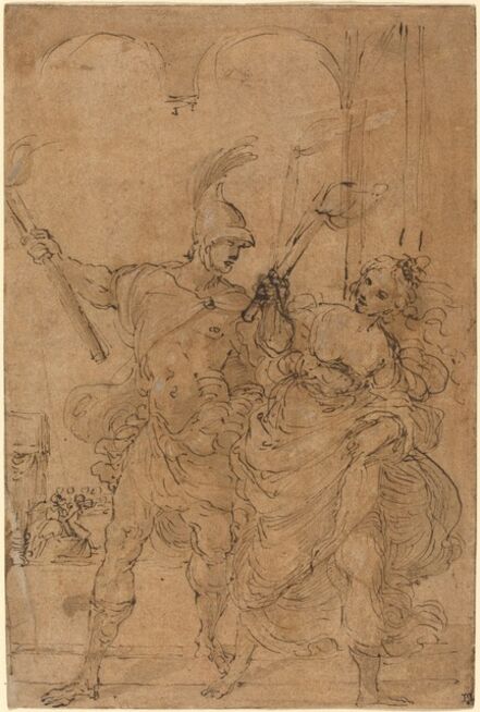Lodovico Carracci, ‘Alexander and Thaïs Setting Fire to Persepolis’, probably c. 1592