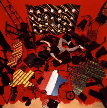 Dan Friedman, ‘View of Dan Friedman in his Postnuclearism installation at Red Studio gallery, New York’, 1984