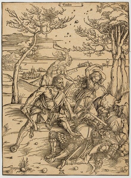 Albrecht Dürer, ‘Hercules conquering Cacus (Hercules conquering the Molionide Twins)’, circa 1496