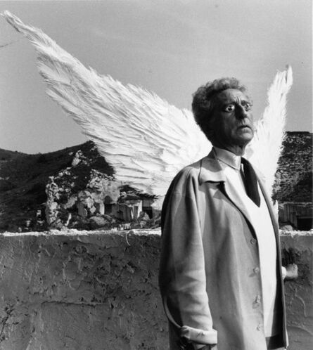 Lucien Clergue, ‘Jean Cocteau et les ailes du sphinx Testament d'Orphée, Les Baux de Provence’, 1959