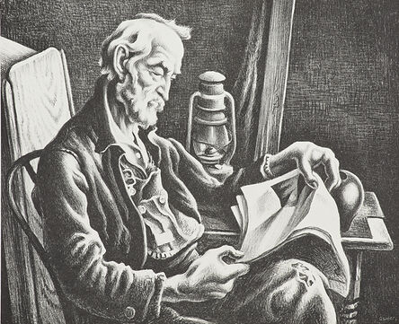 Thomas Hart Benton, ‘Old Man Reading’, 1939