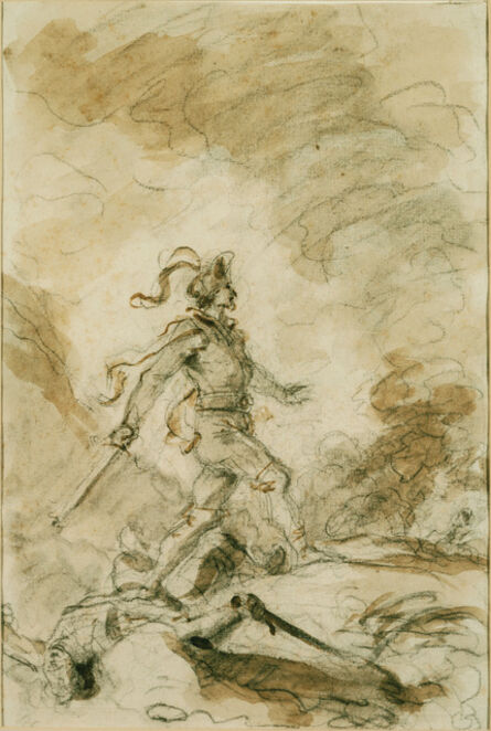 Jean-Honoré Fragonard, ‘Odorico Kills Corebo and Sets Out in Pursuit of Isabella’