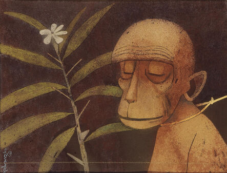 Ganesh Pyne, ‘Ape and the Flower’, 1990